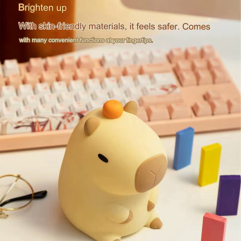 Adorable Cartoon Capybara Night Light - Dimmable Sleep Lamp for Kids' Room Decor
