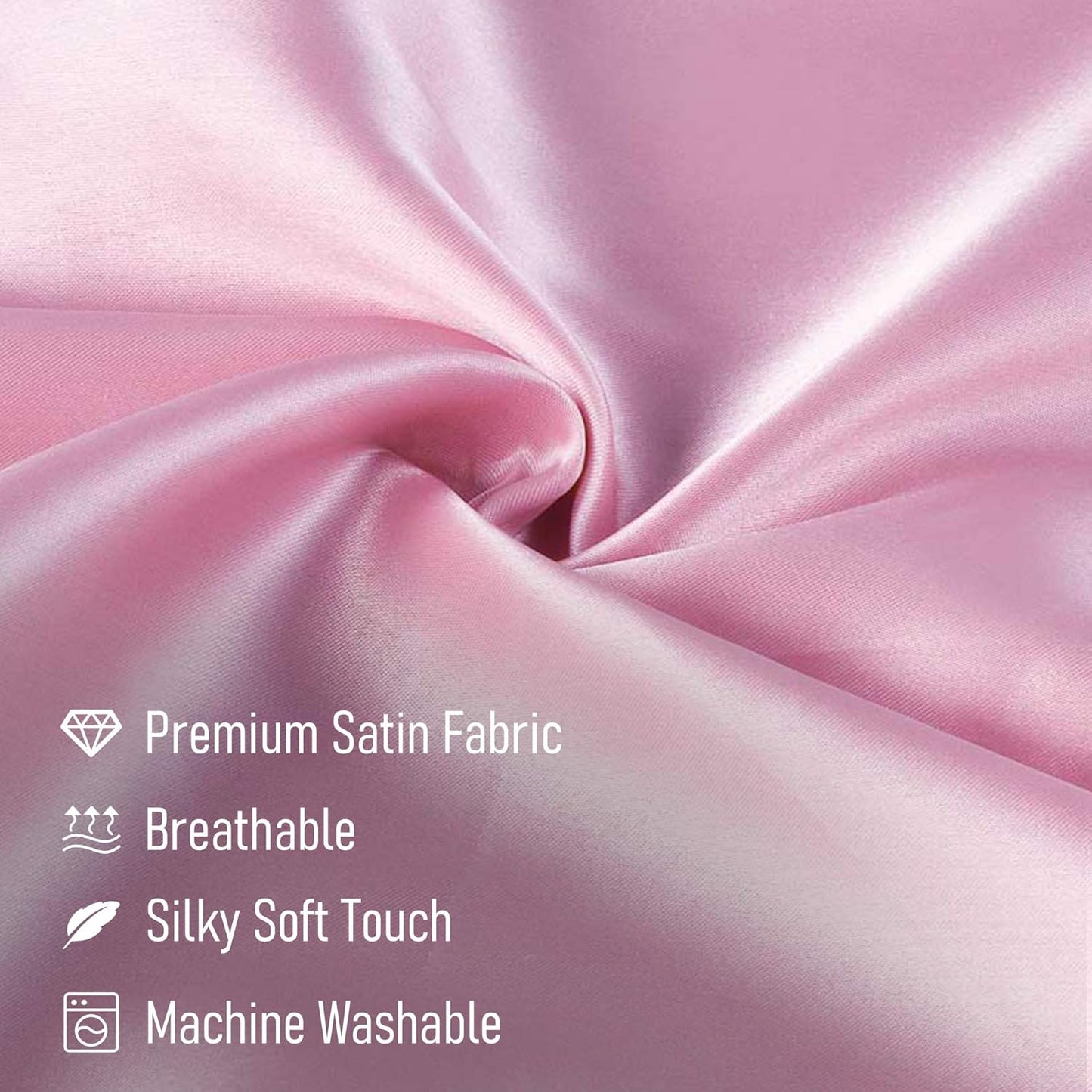 Satin Pillowcase Set for Hair and Skin Care – Cooling, Hypoallergenic, Anti-Frizz, and Wrinkle-Free – Soft and Luxurious Pillowcases with Envelope Closure – King Size 20x36, 2-Pack, Gift-Ready