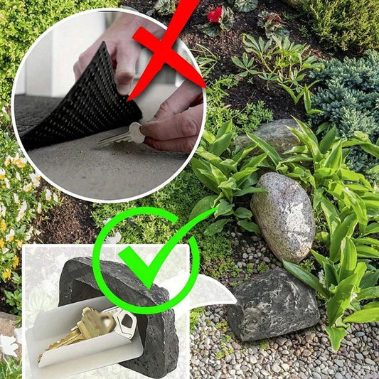 Outdoor Courtyard Hidden Door Key Box - Decorative Simulation Small Stone Design