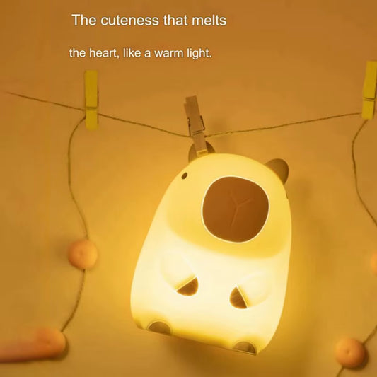 Adorable Cartoon Capybara Night Light - Dimmable Sleep Lamp for Kids' Room Decor