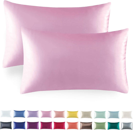 Satin Pillowcase Set for Hair and Skin Care – Cooling, Hypoallergenic, Anti-Frizz, and Wrinkle-Free – Soft and Luxurious Pillowcases with Envelope Closure – King Size 20x36, 2-Pack, Gift-Ready