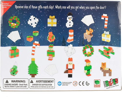 Advent Calendar Building Block Set for Kids and Toddlers, Compatible with Lego and Major Brick Brands, Christmas-Themed Countdown Toy, 416 Pieces