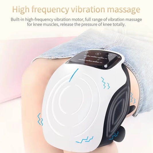 Cordless Knee Massager with LED Screen, Infrared Heat and Vibration for Relief of Knee Pain , Swelling Stiff Joints, Stretched Ligament