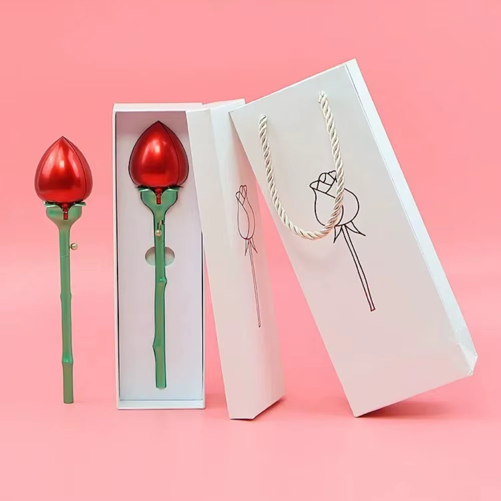 Unique Rose Flower Shape Ring Holder that Automatically Opens Displaying Jewelry Gift  with Packaging Box