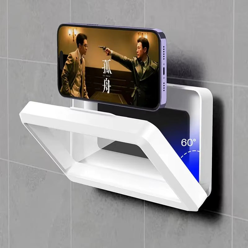 Waterproof Phone Holder - Suction Cup Shower Mount for Bathroom/Wall, Touch Screen Access & Steam-Proof Seal, Holds as the same size as Max 6.7" Phones