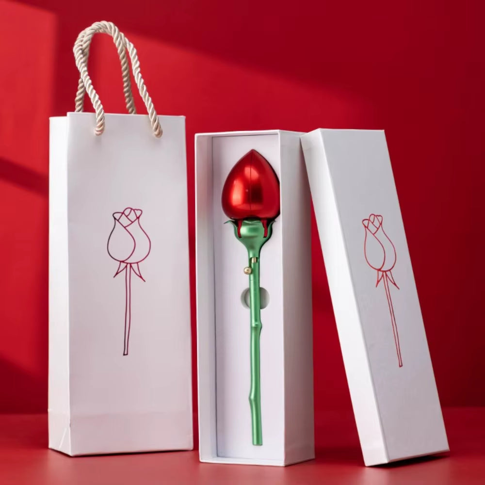 Unique Rose Flower Shape Ring Holder that Automatically Opens Displaying Jewelry Gift  with Packaging Box