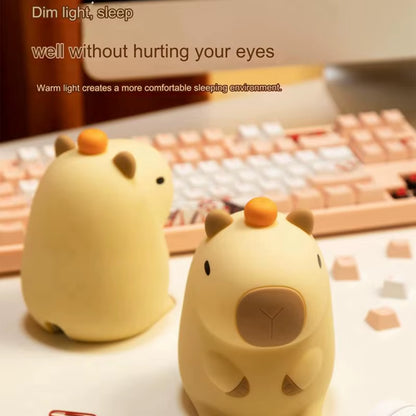 Adorable Cartoon Capybara Night Light - Dimmable Sleep Lamp for Kids' Room Decor